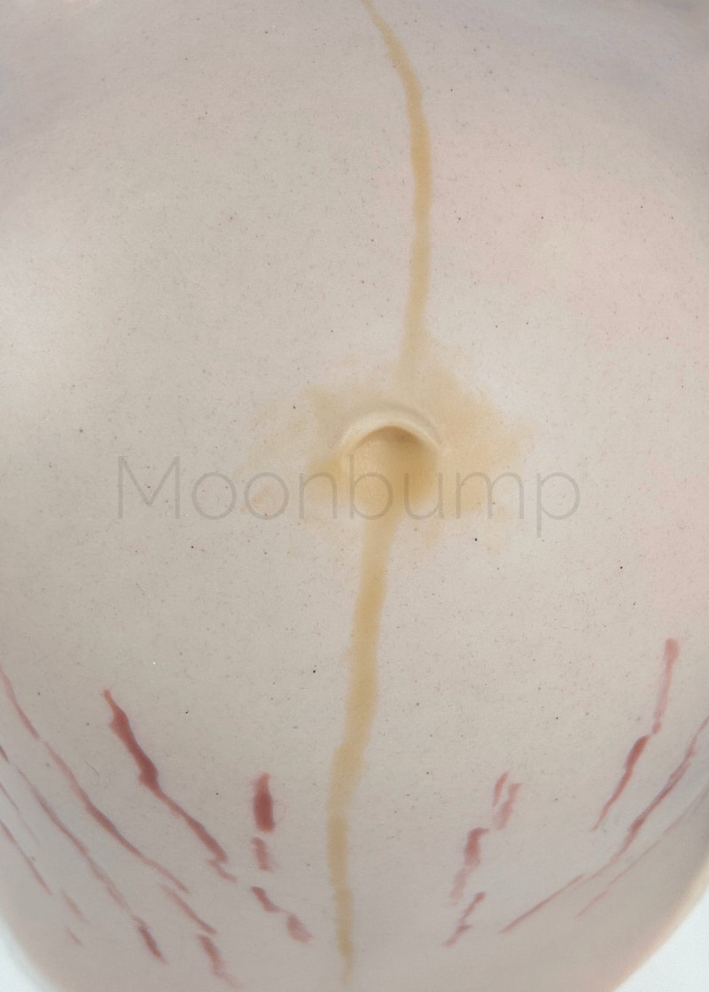 fake pregnant belly silicone detail linea nigra & stretch marks on pale ivory skin